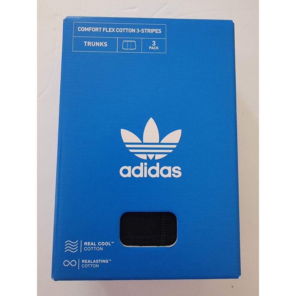 Adidas Mens 3 Pack Comfort Flex Cotton‎ Trunks Black Small 4A1M51